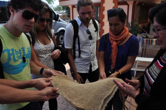 Tecido feito com fibra de maguey. Próximo às ruínas de Teotihuacán, ao norte da Cidade do México
